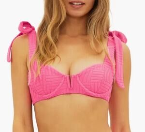Beach Riot Blair Underwire Bikini Swim Top Strawberry Moon XL Terry USA New